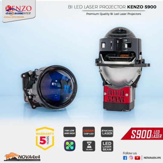 Đèn lái  Bi-Led   Kenzo  S900 